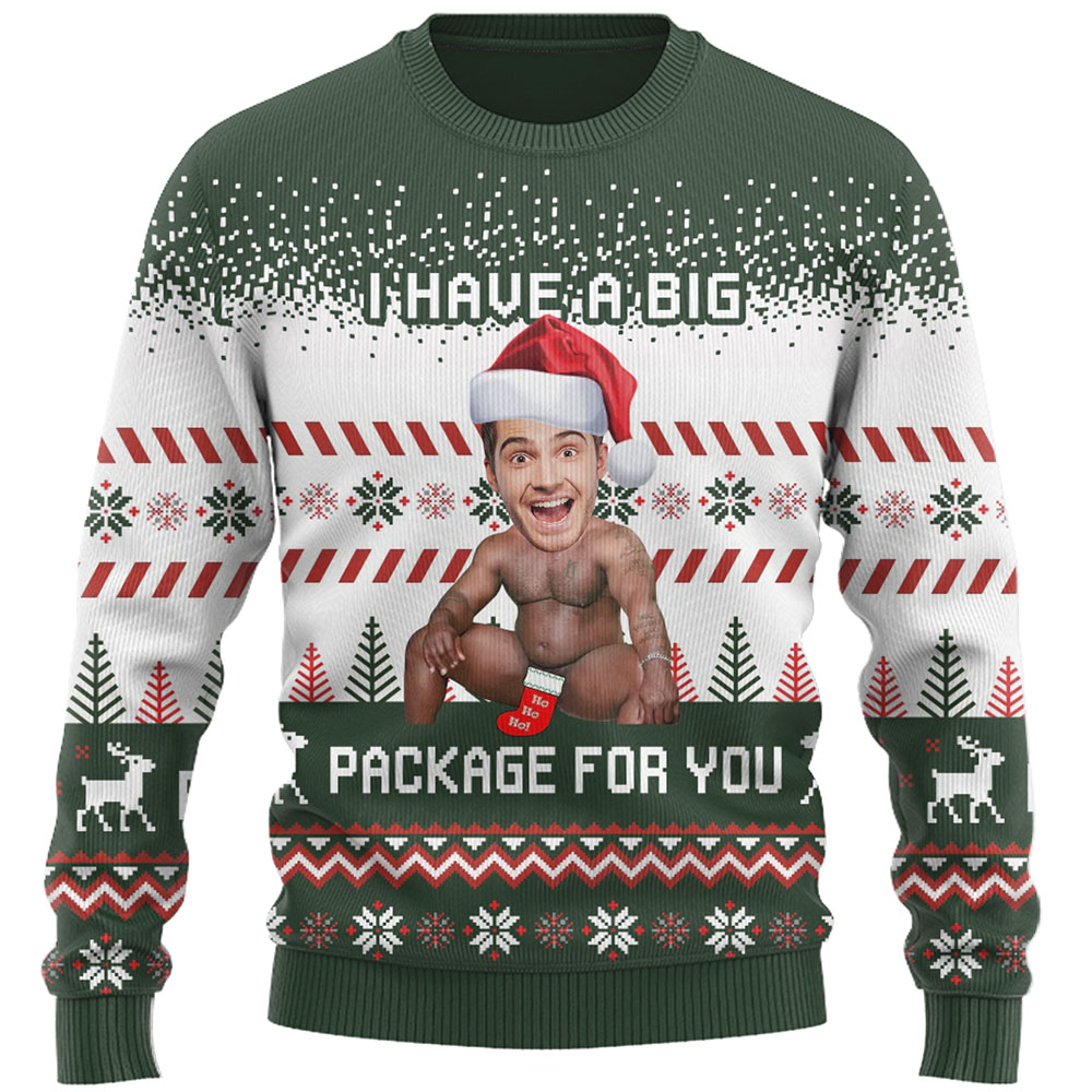 I Have A Big Package Funny Ugly Christmas Sweater 4